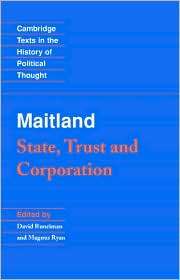 Maitland State, Trust and Corporation, (0521820103), F. W. Maitland 