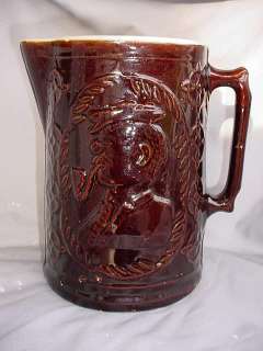 Antique Burley Winter Heart Brand Stoneware Tankard Set  