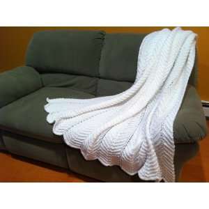  Grand Mom Inna   Handmade Knitted Blanket  White (60 X65 