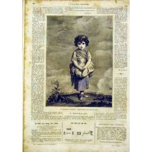  Portrait Child Girl Reynolds Fine Art French Print 1866 