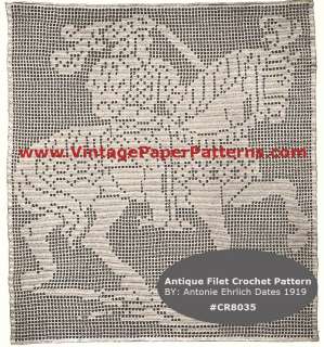   Crochet Antique Pattern BY Antonie Ehrlich Dates 1919 #CR8035  