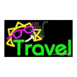 Travel Neon Sign 20 inch tall x 37 inch wide x 3.5 inch deep outdoor 