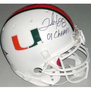 Signed Clinton Portis Helmet   Miami Hurricanes 01Champs   Autographed 