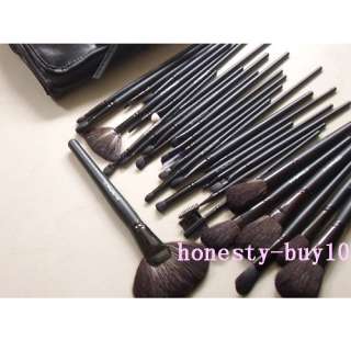 32 Pcs Full Animal Hair Cosmetic Make Up Brushes Set with Leather 