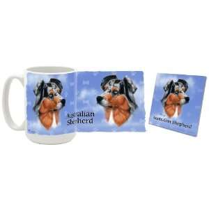  Australian Shepherd coffee Mug and Coaster Kitchen 