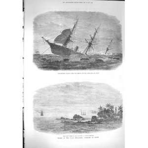  1871 Sinking Rangoon Mail Steam Ship Galle Harbour