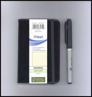 MEAD ~ BLACK LEATHER POCKET NOTES NOTEBOOK PROFESSIONAL  