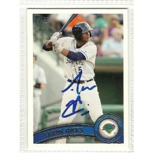    Aaron Hicks Signed Card 2011 Topps Pro Debut 