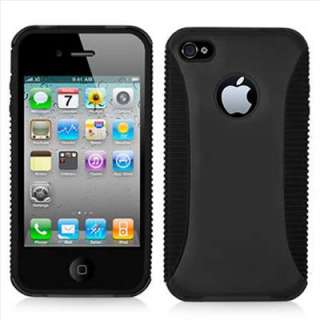   Black Hybrid Case Cover for Apple iPhone 4 4G AT&T Accessory  