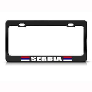 Serbia Serbian Flag Black Country Metal license plate frame Tag Holder