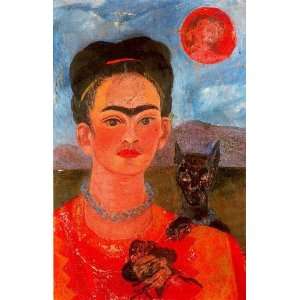   Frida Kahlo   24 x 38 inches   Autorretrato con un Retrato de Diego en