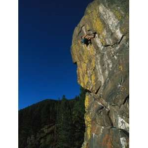 Rock Climber Solo Climbs in Montanas Hyalite Canyon Photographic 
