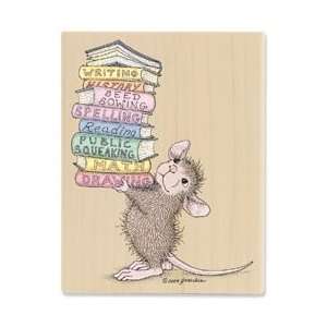  New   House Mouse Mounted Rubber Stamp 3X4 by 