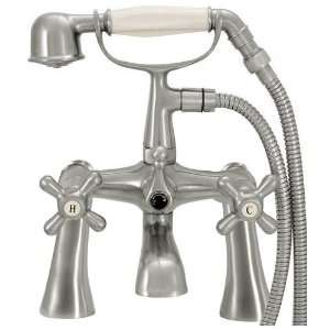  Brushed Nickel Clawfoot/Telephone Bathtub Shower Faucet 