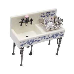   Fancy Kitchen Sink with Filled Dish Drainer by Reutter Porzellan