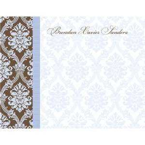  Elegant Damask Brown And Blue Thank You Notes Everything 