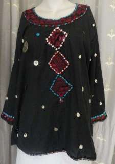 Hand Stitched Egyptian Bedouin Blouse Shirt Tunic Top #10  