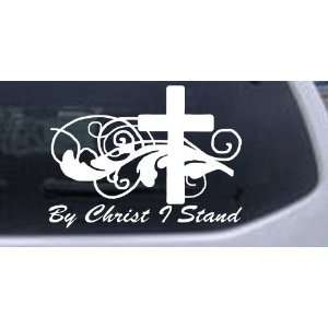 White 28in X 20.8in    By Christ I Stand Christian Car Window Wall 