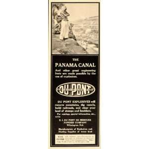  1908 Vintage Ad Du Pont Explosives Panama Canal Workers 