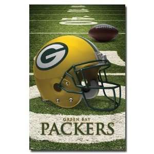 Green Bay Packers (Helmet on Field) Framed Sports Poster Print   24 X 