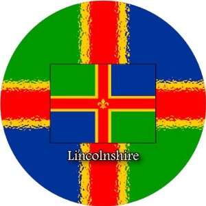  58mm Round Badge Style Fridge Magnet Lincolnshire Flag 