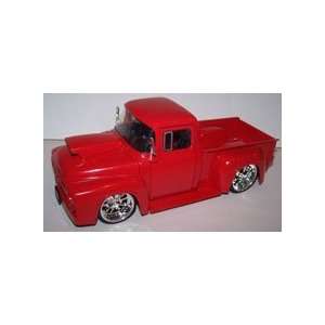 Jada Toys 1/24 Scale Btm 1956 Ford F 100 with Hood Scoop in Color Red