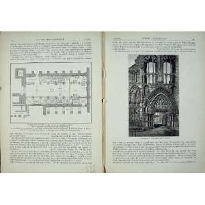  Edinburgh 1882 Plan Chapel Royal Holyrood Abbey Church 