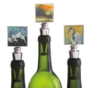   of 6 Beach Shore/Bird Themed Wine Bottle Stoppers 