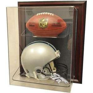  Denver Broncos Helmet and Football Case Up Display 