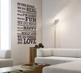 IN THIS HOUSE vinyl wall decal rules quote LARGE  
