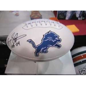 Barry Sanders Signed Football   HALL OF FAME Logo   Autographed 
