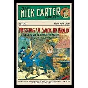  Vintage Art Nick Carter Missing A Sack of Gold   Giclee 