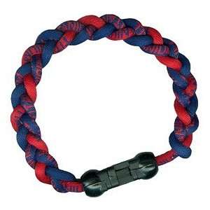  Titanium Ionic Braided Wristband   Navy Blue/Red Sports 