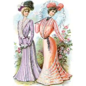  Big Pieces Turn of the Century Fashion Wooden Jigsaw 
