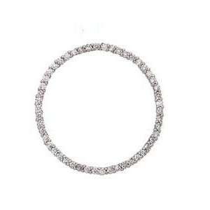  14k White Gold & Diamond Circle Pendant (2.00ctw) Jewelry
