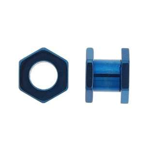  Colorline Hexa Tunnel Plugs   Blue   10g   Sold as a Pair 