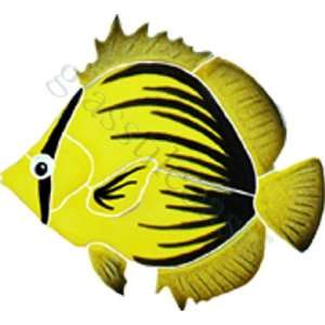 Small Butterfly Fish Pool Accents Yellow Pool Glossy Ceramic   15988