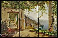 18x12 Italian Amalfi Coast Fine Art Tiles for Kitchen  