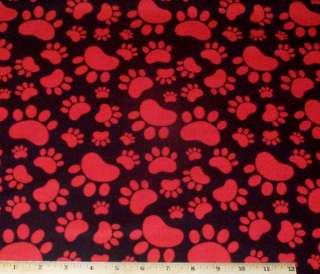 Paw Prints Dogs Pound Hounds Red Black yds RJR Sue Marsh  