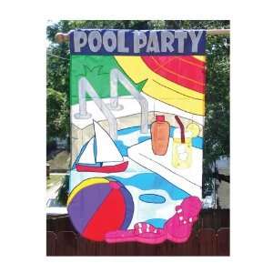  Pool Party Banner Flag Patio, Lawn & Garden