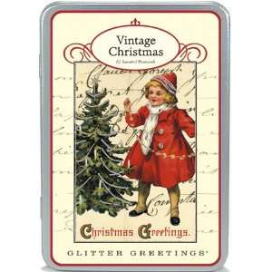  Vintage Christmas Glitter Greetings Postcards