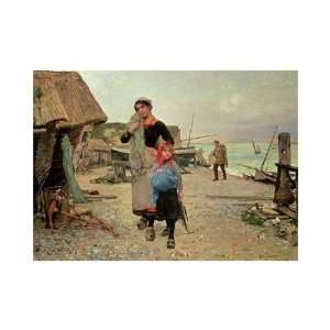  Henry Bacon   Fisherfolk Returning With Their Nets Giclee 