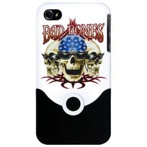    iPhone 4 or 4S Slider Case White Bad Bones Skulls 