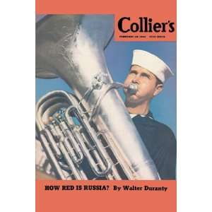  Navy Tuba Player   Poster by Colliers (12x18)