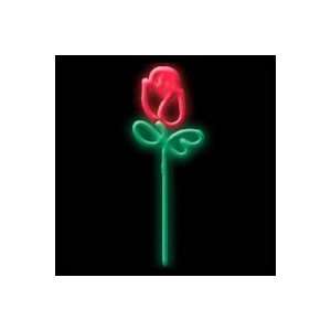  Long Stem Rose Neon Sculpture 8.5 x 24
