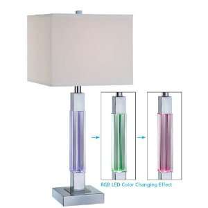  Table Lamp Clear Crystal Glass Pole with RGB LED Changing 