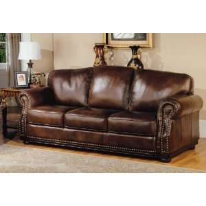  Nassau Leather Sofa, Walnut Furniture & Decor