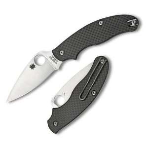 Spyderco UK Pen Knife Gray Carbon Fiber Handles With Tension Wire Clip 