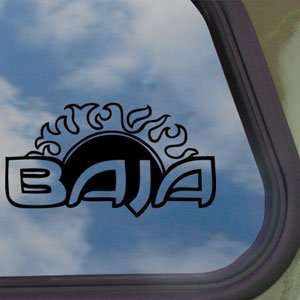  Baja Sun Logo Black Decal RACING BOATS Truck Window 
