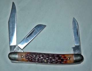 Vintage Schrade 808 USA Made 3 Blade Pocket Folding Knife Good Snap 